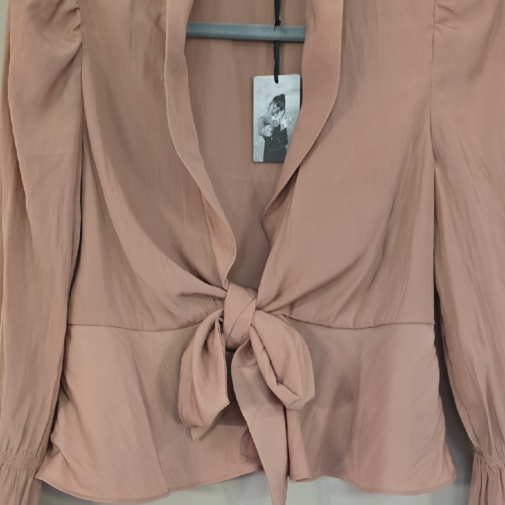 Marshalls Women's Blush Tie-Front Blouse - Picture 2 of 2